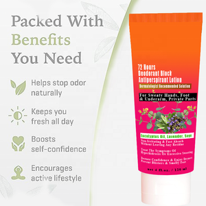Crème déodorante 72 heures à base de plantes bio, lotion <span class=keywords><strong>anti</strong></span>-transpirante pour les mains moites, les aisselles et les parties intimes - Product Image 3