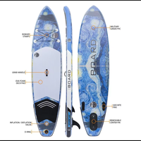 Planche à pagaie gonflable Stand Up Paddle 11'' en PVC, polyvalente pour lacs et rivières, avec garantie de 3 ans, OME Unisexe
