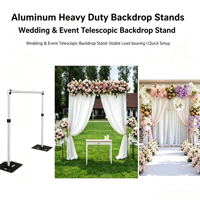 Support de toile de fond portable et réglable en aluminium pour scène de mariage, événements, rideaux, présentoirs, arche, cadre robuste
