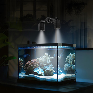Lámpara <span class=keywords><strong>LED</strong></span> de espectro completo de doble cabezal para <span class=keywords><strong>acuario</strong></span>, impermeable, con clip, para peceras de arroyo y peces cabeza de serpiente, venta al por mayor - Product Image 4