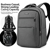 Sac à dos pour ordinateur portable professionnel de 15,6 pouces, design léger, entretien facile, tissu en nylon haute densité, grande capacité