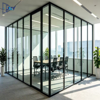 Cloisons de bureau modernes insonorisées en verre, cloisons modulaires, séparateurs de pièce avec porte, montage facile pour bureau intérieur