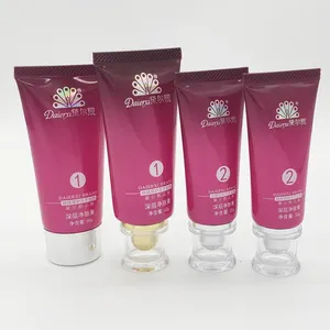 Cosmetici naturali scomponibili per le mani crema detergente per il viso tubo 100g 120g 150g 200ml tubo di plastica con coperchio a vite di bambù