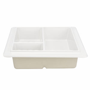 رف استحمام سيراميكي مدمج بثلاثة أقسام لحفظ الشامبو. سهل التركيب، سهل التنظيف، صحي، لا يصدأ ولا يسبب تكون العفن الأسود - Product Image 3