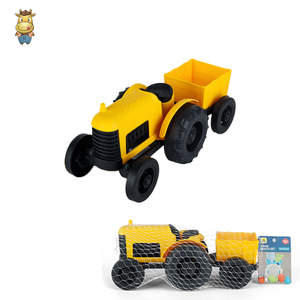 Tractor de Juguete con Remolque Desmontable, Ruedas de Fricción, Plástico Resistente, Vehículo Amarillo para Niños de 3 Años en Adelante - Product Image 4