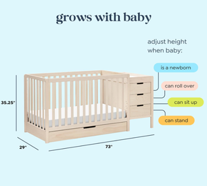 Thích hợp cho trẻ em các mặt hàng trang trí nội thất tùy chỉnh Tã em bé Giường cũi bốn trong một giường gỗ rắn - Product Image 5