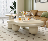 Nouvelle table basse française en crème, style nuage, luxe léger, irrégulière, moderne et simple, pour petits appartements, salon