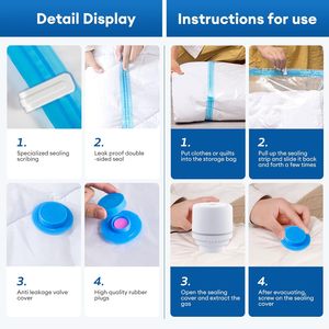 Sacs <span class=keywords><strong>sous</strong></span> <span class=keywords><strong>vide</strong></span> <span class=keywords><strong>pour</strong></span> vêtements de voyage, lot de 12 sacs de rangement gain de place avec pompe électrique, sacs de compression <span class=keywords><strong>pour</strong></span> vêtements, bagages - Product Image 6