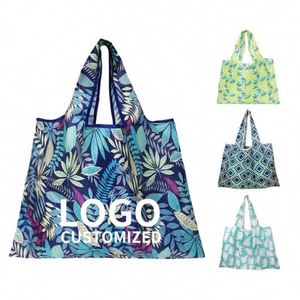 <b>Large</b> Capacity 210D Oxford Cloth Reusable Floral <b>Storage</b> Shopping <b>Bags</b> Heavy Duty Washable Superet Foldable Grocery Tote <b>Bag</b> - Product Image 1
