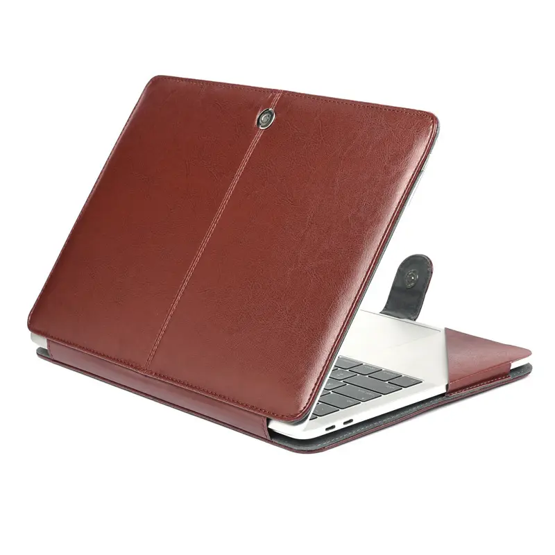 15.4 inç evrensel dizüstü koruyucu Macbook çantası pro 16 kitap PU deri kılıf