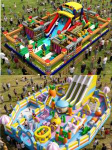 Şişme Oyun Parkı Yapı Taşları Kaydıraklı Şişme Kale Zıplama Evi Şişme Kaydırak Üfleyici Dahil Çocuklar ve Yetişkinler İçin Satılık - Product Image 4