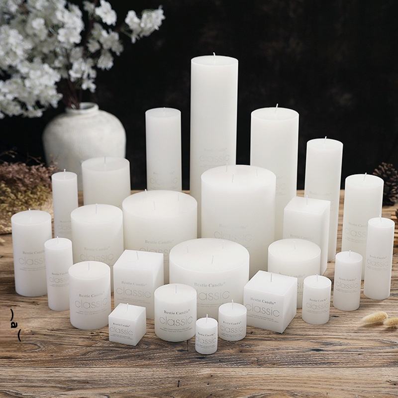 2 Candele Bianche A Colonna - 10x20cm, Cera Antigoccia, Durata 110 Ore, Non Profumate, Qualità RAL - Foto 13