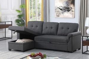 <span class=keywords><strong>Canapé</strong></span> modulable en forme de L facile à assembler pour le salon, <span class=keywords><strong>canapé</strong></span> modulable avec rangement, chaise longue et lit escamotable - Product Image 6