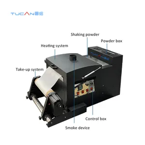 애완 동물 필름 60cm dtf 프린터 기계 티셔츠 XP600 프린트 헤드 분말 흔들어 기계 DTF 프린터