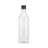 Nouvelle bouteille carrée en PET de 250 ml et 500 ml pour huile de camélia, avec bouchon poussoir aspect métallisé, pour les produits de 26 ans et plus