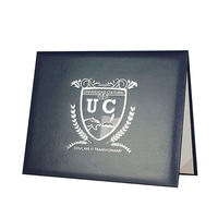 Personnalisé A4 Papier Dur Graduation Certificat Couverture Diplôme Titulaire Dossier avec Argent Estampage Logo