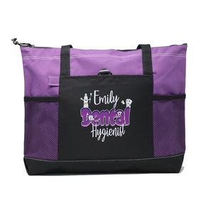 कस्टम टर्क्विज़ और काले 600 डी पॉलिएस्टर उपयोगिता चिकित्सा बैग व्यक्तिगत स्टीस्कोप नर्स उपहार नर्सिंग टोट बैग - Product Image 6