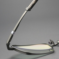 Montures de lunettes en titane pur pour hommes, design plein cadre, corne de buffle naturelle, lunettes sophistiquées style affaires, grandes montures dorées