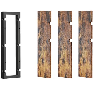 Creative Iron and Wood Combination <b>Wall</b>-<b>Mounted</b> <b>Shelf</b> with Three-Tier Floating <b>Shelf</b> for Living Room <b>Wall</b>-<b>Mounted</b> Storage and - Product Image 1