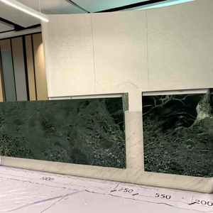 Vintage <b>Long</b> Green Marble Reception <b>Desk</b> Natural Stone Counter for Hotel Restaurant Modern Decoration - Product Image 1