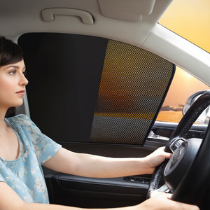 Double Layer Vertical Car Side <b>Window</b> Sunshade Curtain Black Opaque Retractable Magnetic Sun Protection For Auto - Product Image 4