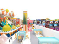Kinder-Multispielplatz Umweltfreundlicher Indoor-Spielplatz Bällebad Rutschen Trampolin Ninja-Herausforderungsspiele Videospielbereich