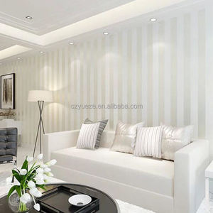 Carta da Parati 3D Moderna a Righe Rosa e Bianche in Velluto Non Tessuto per Decorazione Camerette Bambini - Product Image 4