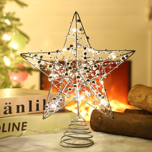 Christmas Tree Topper Three-Dimensional Iron Powder Five-Pointed Star Decoration - Product Image 3