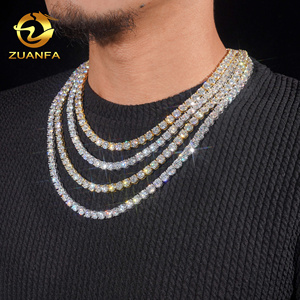 <strong>USA</strong> Stocks 6.5mm D Color VVS Moissanite Tennis Chain Necklace 925 Sterling Silver Iced Out Hip Hop <strong>Jewelry</strong> - Product Image 6