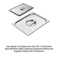 Couvercle de bac alimentaire GN 1/2 en acier inoxydable avec joint hermétique Inox Inox Macel