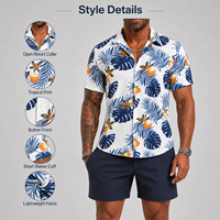 Chemise de golf pour homme avec logo personnalisé, extensible 4 directions, anti-transpiration, col mandarin, imprimé floral