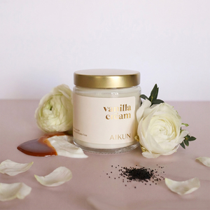 Bougie en cire de soja écologique AIKUN avec pot en verre rose, parfumée bio pour les fêtes du Nouvel An et la décoration de la maison - Product Image 1