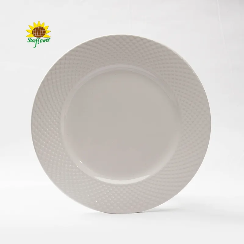 Белая круглая керамическая тарелка с кольцевой нитью, плоская тарелка в горошек, поднос для фруктового салата, поднос для стейка, пасты, тарелка, столовые приборы