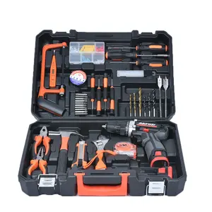 Home DIY lithium cordless drill set with plastic set