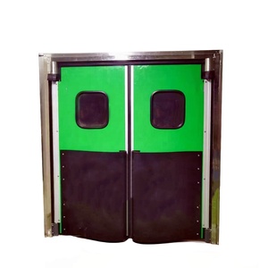 Portes battantes modernes pour la cuisine hospitalière 304 acier inoxydable simple Double porte d'entrée gratuite pour l'usine alimentaire - Product Image 1