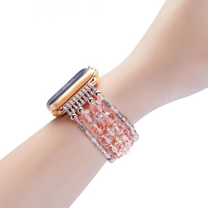 Huamj Rose <span class=keywords><strong>Bracelet</strong></span> de montre élastique, <span class=keywords><strong>Bracelet</strong></span> de montre, perles d'<span class=keywords><strong>or</strong></span>, perle de luxe pour filles, <span class=keywords><strong>Bracelet</strong></span> Rose pour <span class=keywords><strong>Apple</strong></span> - Product Image 5