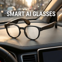 Gafas de Sol Inteligentes S1 Ligeras Negras con Cámara, Traducción por IA, Grabación de Video, Elegantes, Modernas, con Protección Anti-luz Azul