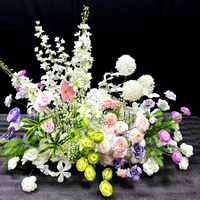 Décoration florale populaire pour mariage printanier, fleurs artificielles personnalisées en roses roses pour allée de mariage, chemin de fleurs pour le sol de la salle de mariage