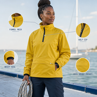 Blouson de navigation professionnel unisexe à col montant, demi-zip, avec fermeture élastique aux poignets, poche pour sangle de fixation, personnalisable