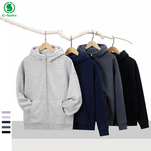Sudaderas con cremallera personalizadas para hombre Sudadera con capucha bordada de lana <span class=keywords><strong>polar</strong></span> unisex para hombre - Product Image 3