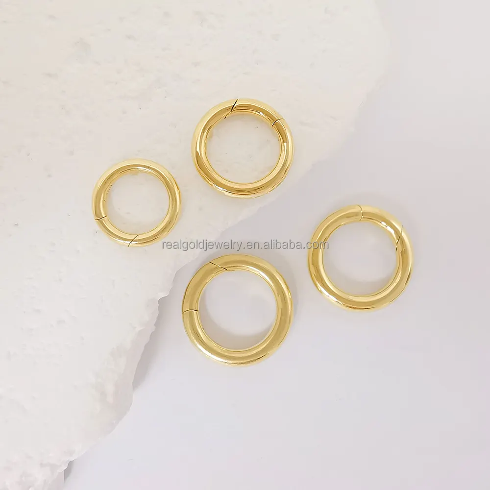 Personalized Fine Jewelry Pure 14k 18k Real Gold Solid Yellow Gold Round Shape Clasp For Necklace DIY Gold Accessory