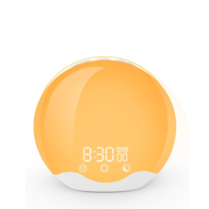 Lámpara de Noche Inteligente con Simulación de Amanecer y Atardecer, Reloj Despertador Digital LED con Luz Nocturna RGB de Doble Cara - Product Image 2