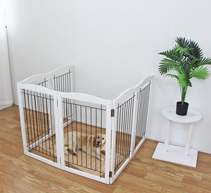 Barrière pliable haute <span class=keywords><strong>pour</strong></span> animaux avec fermeture à bouton <span class=keywords><strong>pour</strong></span> usage intérieur, sans perçage, barrière <span class=keywords><strong>pour</strong></span> chiots avec porte - Product Image 6