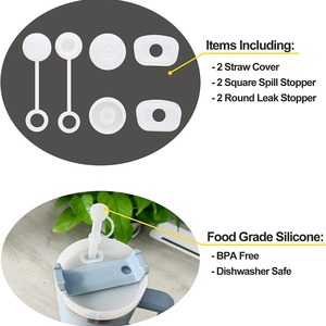 Couvercle Stanley Cup avec bouchon à paille en silicone anti-fuite à ouverture rabattable pour accessoire de bouteille ou tasse de voyage - Product Image 5