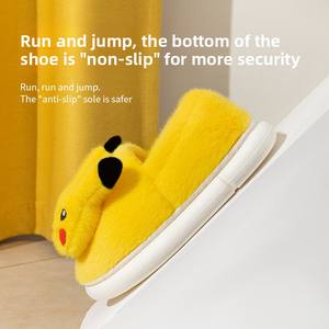 Pantuflas <span class=keywords><strong>de</strong></span> Casa <span class=keywords><strong>de</strong></span> Algodón Transpirable con Diseño <span class=keywords><strong>de</strong></span> <span class=keywords><strong>Pikachu</strong></span> para Mujer, Otoño Invierno, Nuevas Pantuflas <span class=keywords><strong>de</strong></span> Interior con Punta Cerrada, Lindas y <span class=keywords><strong>de</strong></span> Dibujos Animados - Product Image 4