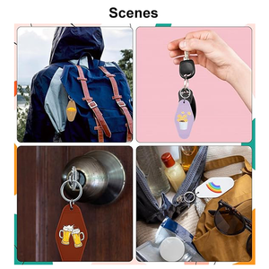 <b>Custom</b> Logo Promotional Blank Color Acrylic Material Key Tags Plastic Retro Vintage Motel Room Hotel <b>Keychain</b> for Logo Printing - Product Image 5