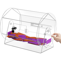 Tambour de tombola rotatif en acrylique transparent personnalisé en gros 2 clés pour tirage au sort fête événement boîte de tirage de loterie en acrylique