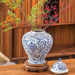 Tarro de jengibre de cerámica de estilo italiano con patrón de flores modernas, tarro de almacenamiento de joyería de superficie lisa - Product Image 3