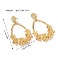 Anting-anting mewah bunga matahari lainnya, anting-anting baja tahan karat Anti noda, perhiasan trendi, anting-anting bunga 18k untuk wanita