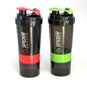 3 Laags Gym Spider Shaker Waterfles Aanpassen Logo Shake Fles